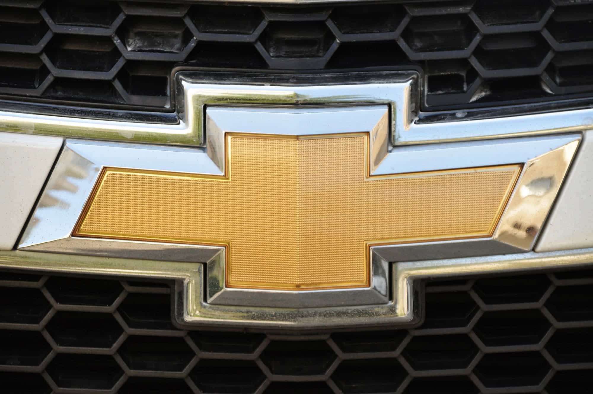 Chevrolet gold bowtie emblem on front grille